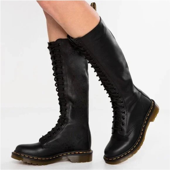 Dr. Martens Shoes - RARE Dr. Martens Corset 20-Eye Smooth Leather Knee High Boots